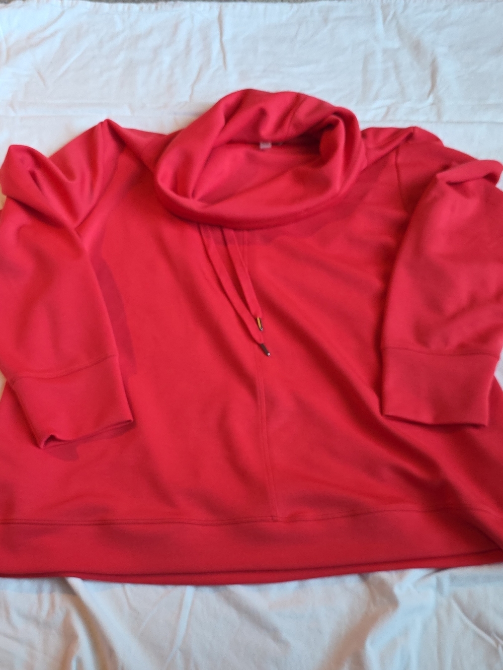 Cable & Gauge Women's Red Cowl Neck Pullover Sweater